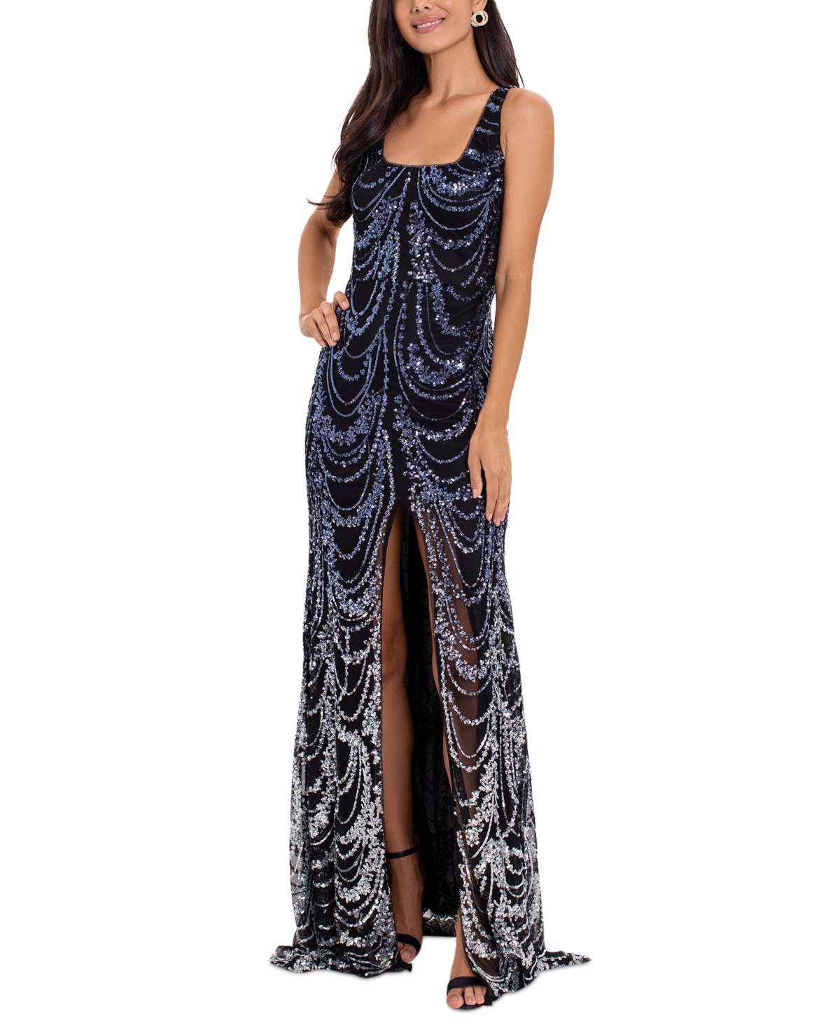 betsy and adam sequin gown