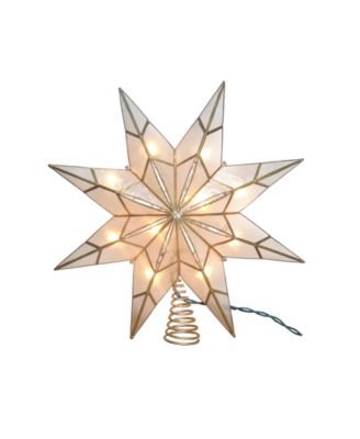10-Light 8-Point Gold Capiz Star Treetop