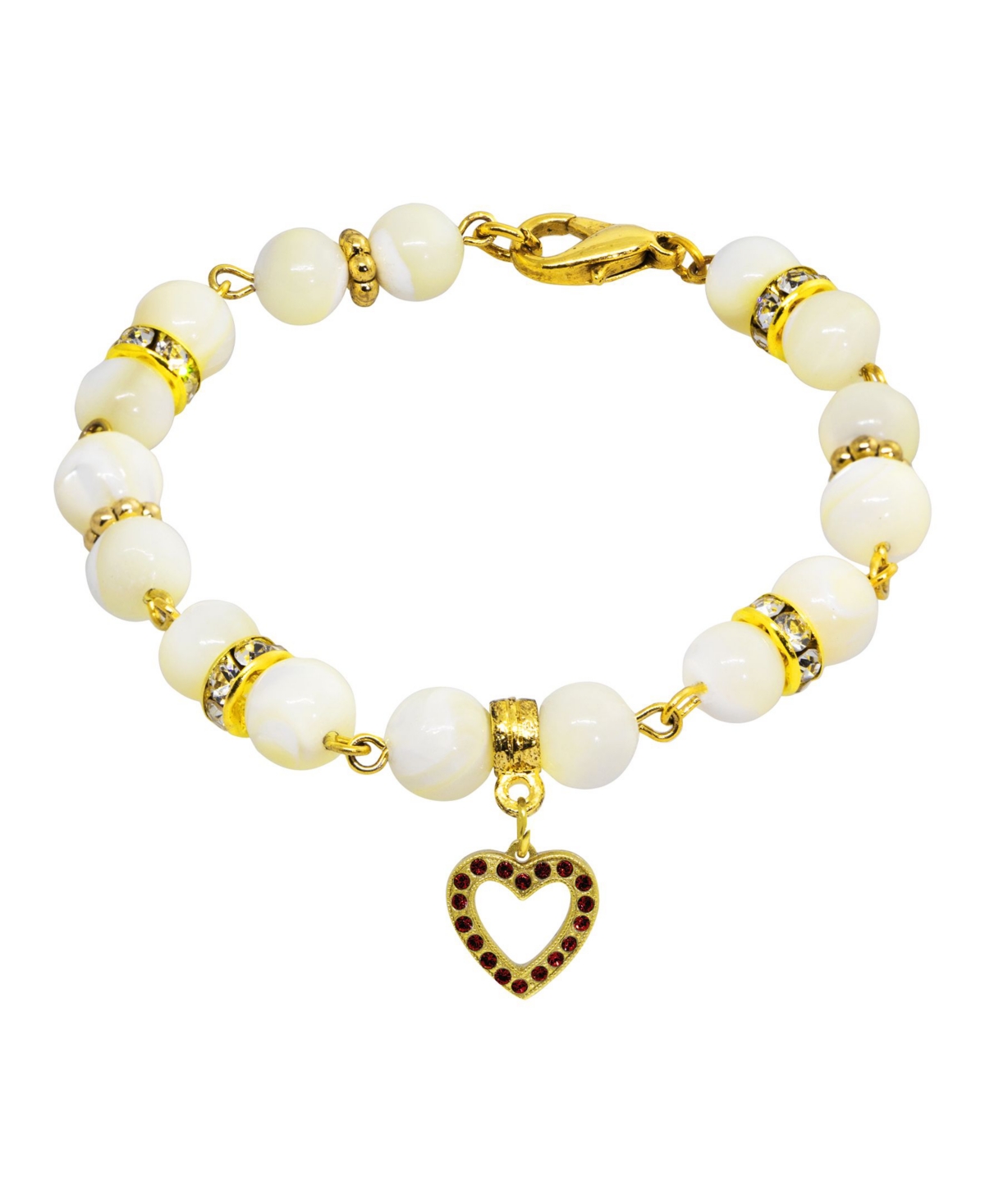 2028 14K GOLD-TONE HEART CLASP BRACELET