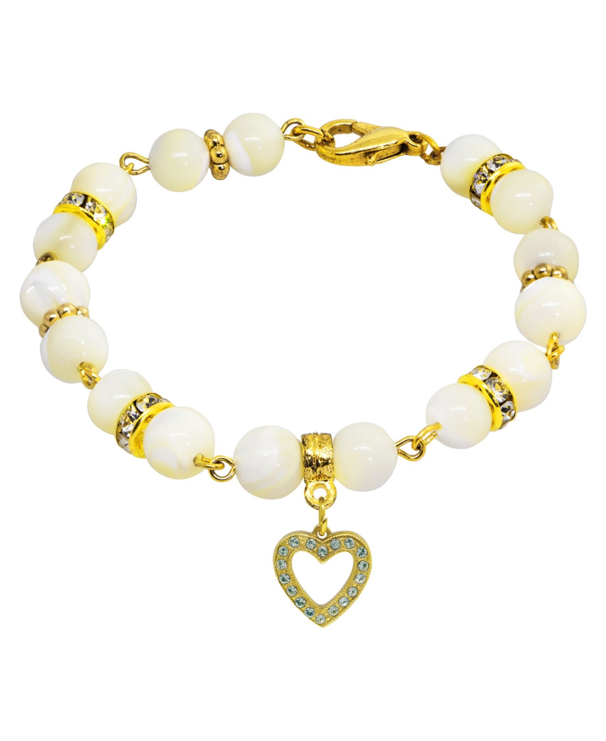 2028 14k Gold Dipped Heart Clasp Bracelet In March