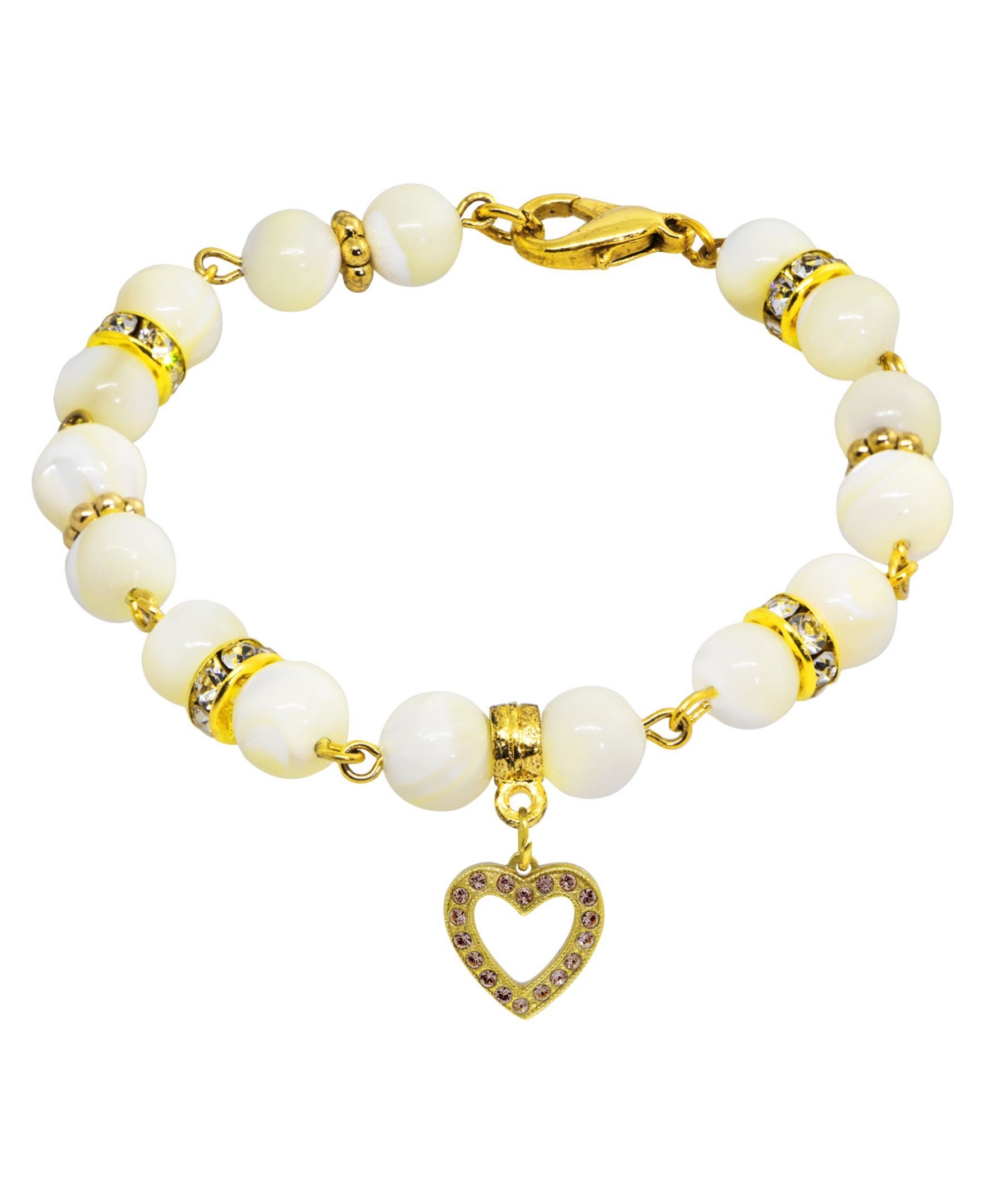 2028 14K GOLD-TONE HEART CLASP BRACELET