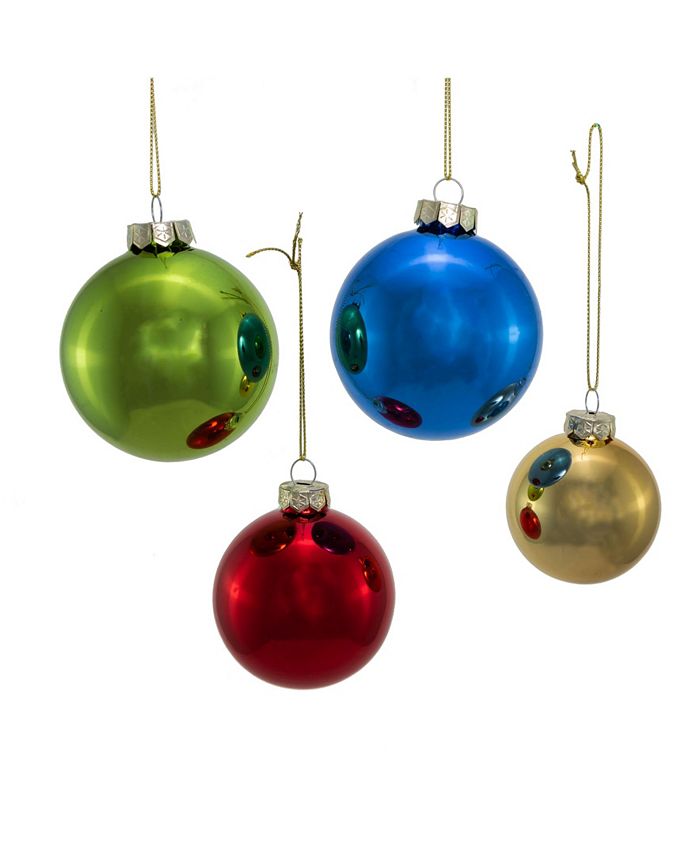 Kurt Adler 60-80 MM Shiny Glass Ball Ornaments 20 Piece Set - Macy's