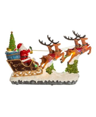 8.7" Battery-Operated LED Musical Santa and Sleigh Table Piece