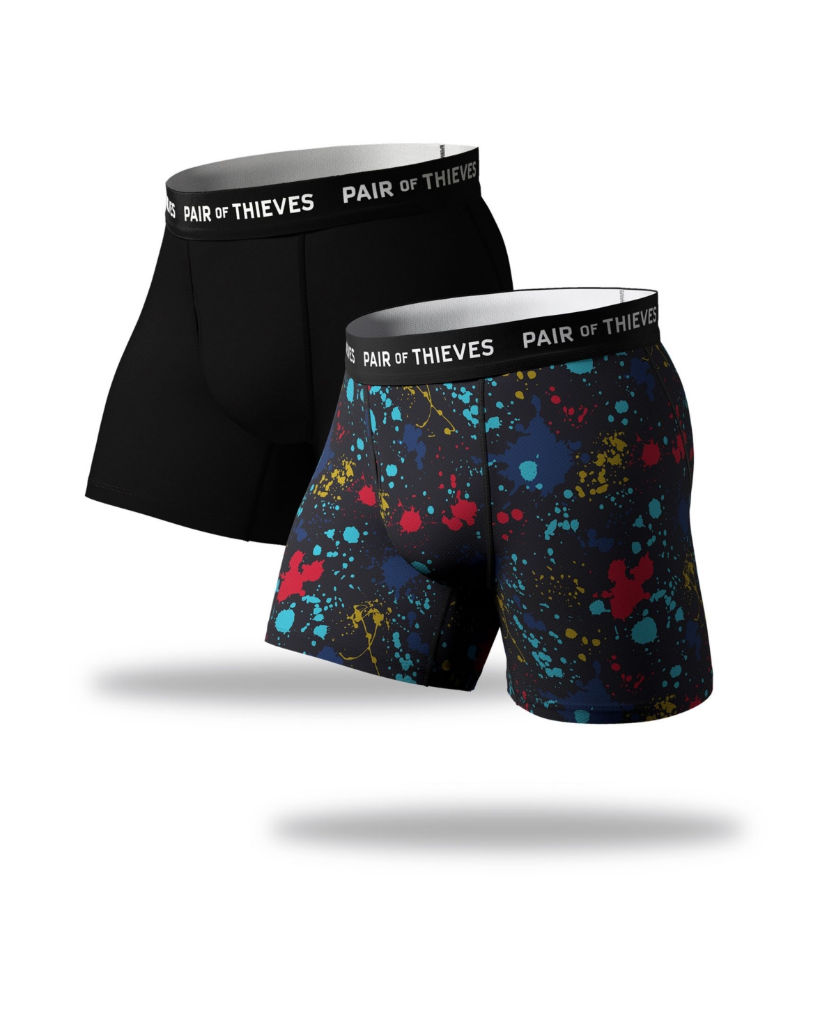 Men's SuperFit Breathable Mesh Boxer Brief 2 Pack - Black/ Red