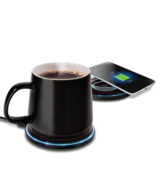 Wireless Charging 55℃ Thermostatic Coffee Mug - Aluminum
