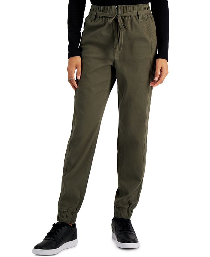 Zip best sale front joggers