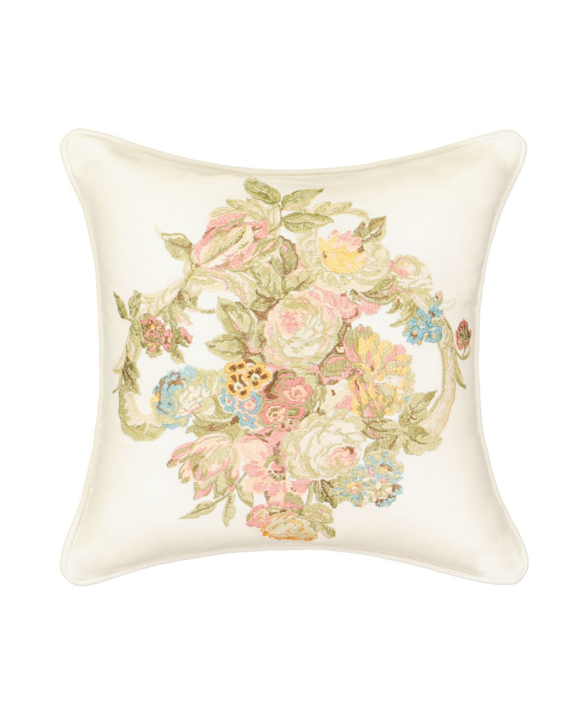 WAVERLY SPRING BLING EMBROIDERED DECORATIVE PILLOW, 16" X 16" BEDDING