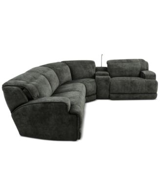 Sebaston 5-Pc. Fabric Sectional with 2 Power Motion Recliners and 1 USB Console, Created for Macy's