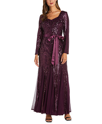 R & M Richards Embellished Godet Gown - Macy's