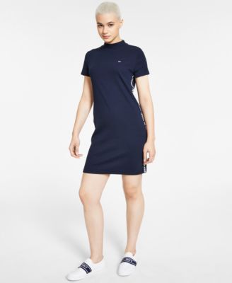 tommy jeans mock neck dress