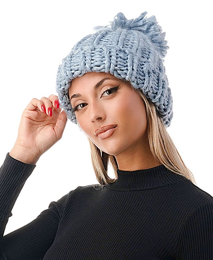 Marcus Adler Women's Chunky Knit Pom Beanie & Reviews - Hats, Gloves ...