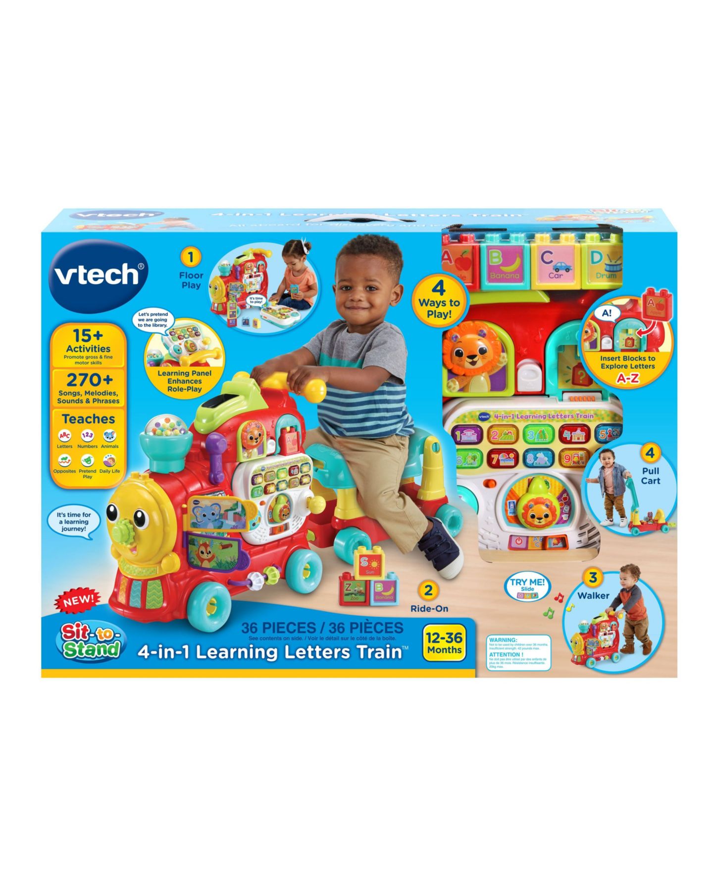 Детская игрушка VTech 4-in-1 Learning Letters Train™, цвет: Разноцветный — фото 3