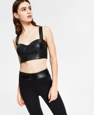 Bar III - Faux Leather Bustier