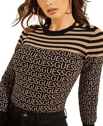 GUESS Printed Jacquard-Knit Sweatshirt at  Women's Clothing