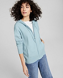 100% Cashmere Zip-Front Hoodie, Created for Macy's
