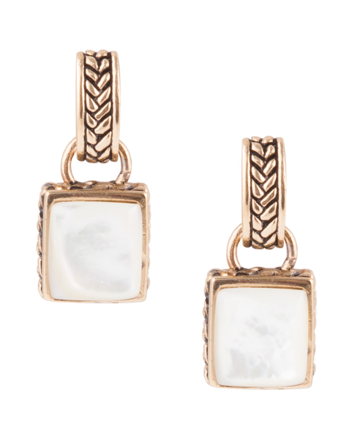 Barse Women's Saint-Tropez Bronze and Mother-Of-Pearl Post Drop Earrings