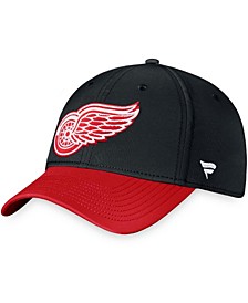 Men's Black Detroit Red Wings Core Primary Logo Flex Hat
