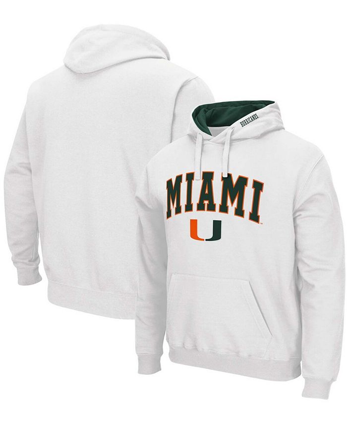 Colosseum Men s White Miami Hurricanes Arch Logo 3.0 Pullover