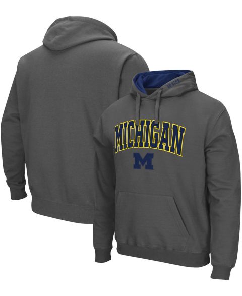 Мужское худи Colosseum Michigan Wolverines Arch Logo 3.0 Pullover, цвет: Угольный