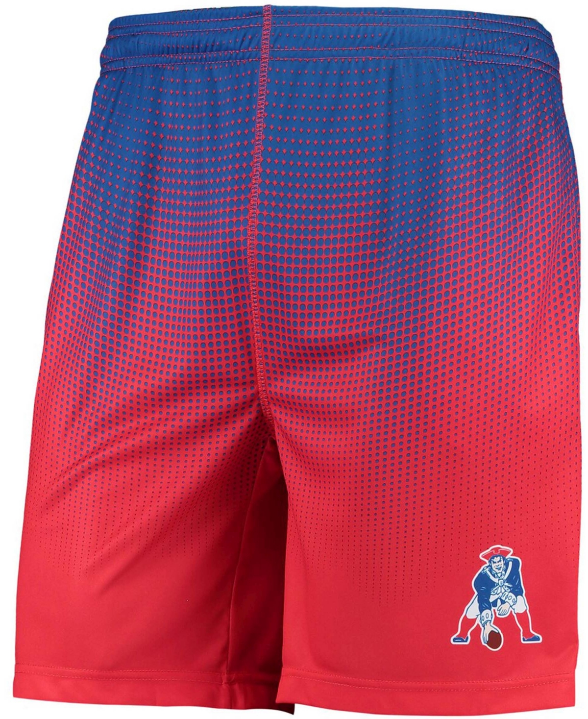 Shop Foco Men's Royal And Red New England Patriots Historic Logo Pixel Gradient Training Shorts In Royal,red