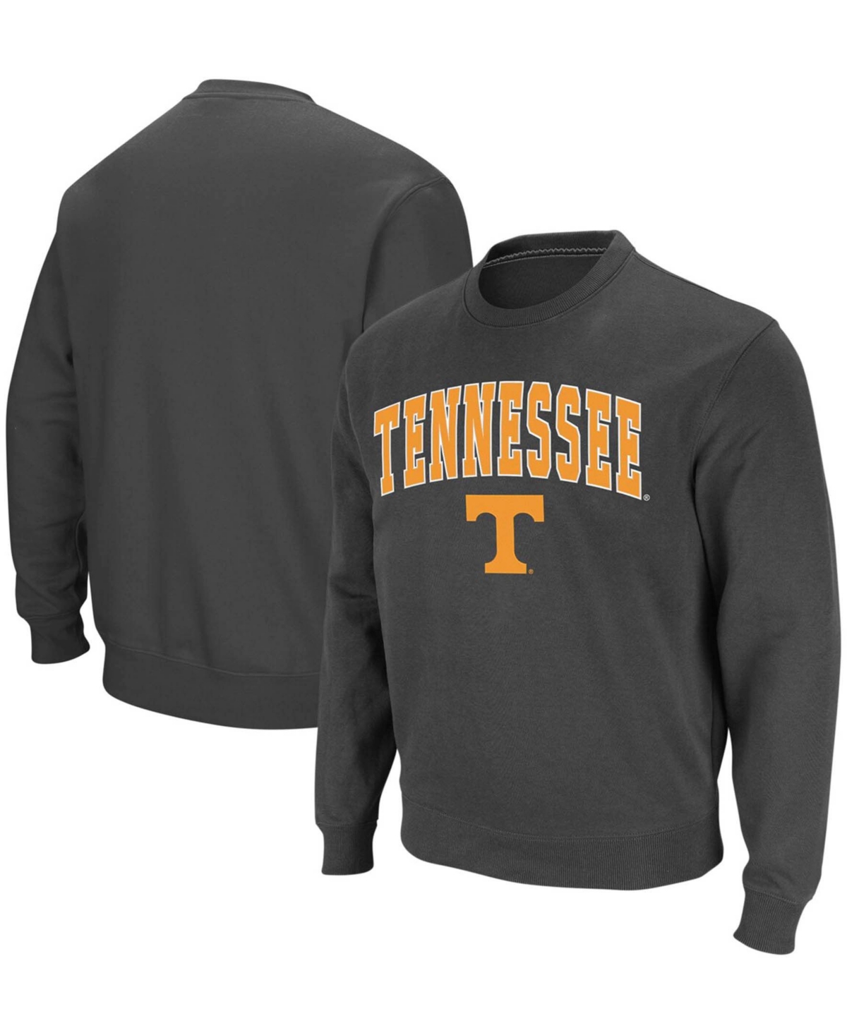 Shop Colosseum Men's Charcoal Tennessee Volunteers Arch Logo Crew Neck Sweatshirt