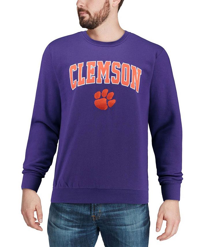 Colosseum Men s Purple Clemson Tigers Arch Logo Crew Neck