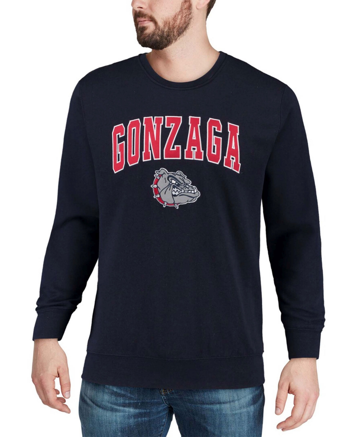 Shop Colosseum Men's Navy Gonzaga Bulldogs Arch Logo Crew Neck Sweatshirt