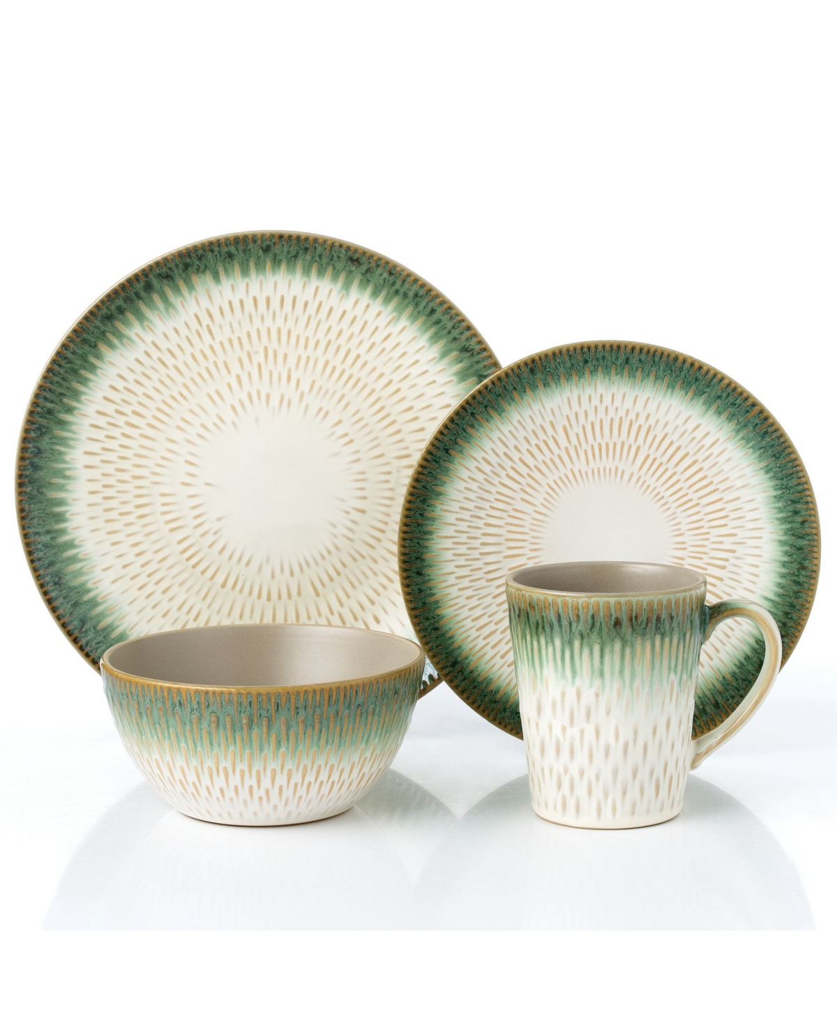 Lorren Home Trends Stoneware Drop, Set of 16