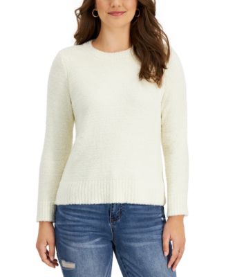 Style & Co Petite Plush Crewneck Sweater, Created for Macy's - Macy's