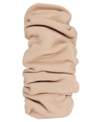 Women's Beige Genuine Leather Scrunchie Band designed for Apple Watch&reg; 42mm (Series 10) & 38/40/41mm 