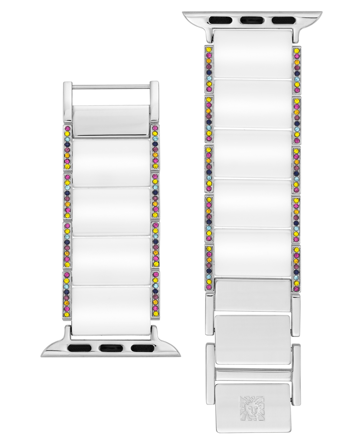 Anne Klein Women'sCeramic with Premium Rainbow Crystals Bracelet designed for Apple Watch 42mm (Series 1-3 only) & 44/45/46/49mm (Ultra & Ultra