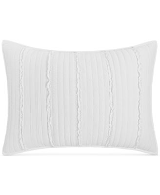Martha Stewart Collection - Textured White Stripe Standard Sham, Created for Macy's