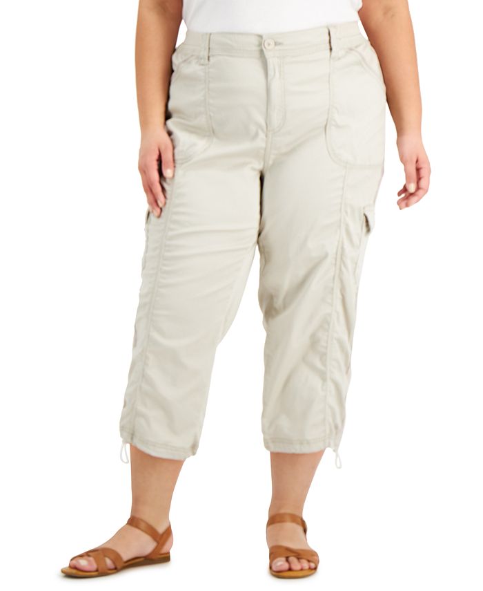 Style & Co Plus Size Bungee-Hem Capri Pants, Created for Macy's