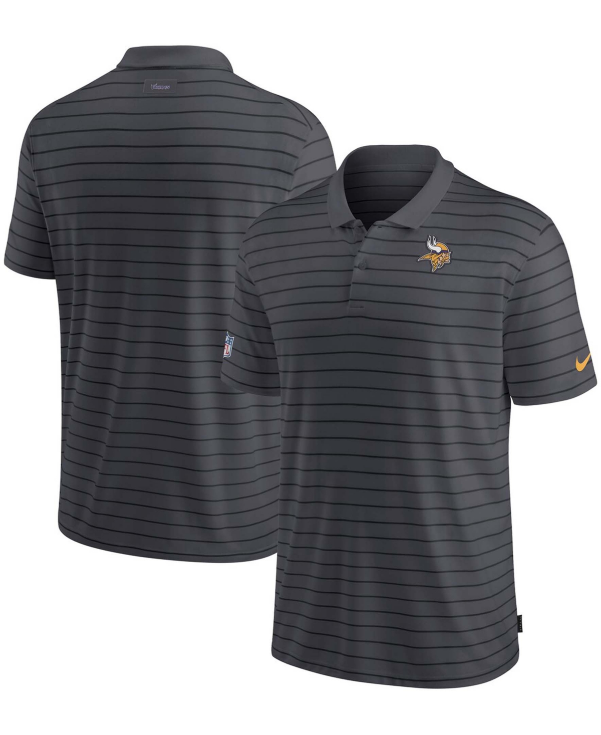 Lids Men's Minnesota Vikings Sideline Victory Coaches Performance Polo In Anthracite