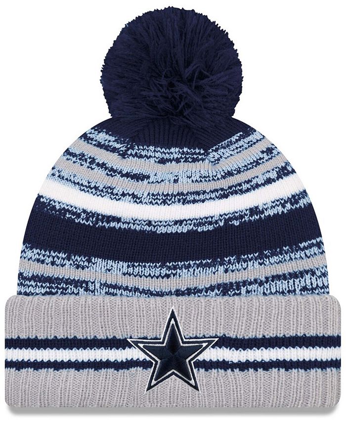 New Era Men's Navy/Gray Dallas Cowboys 2021 NFL Sideline Sport Official Pom  Cuffed Knit Hat - Macy's