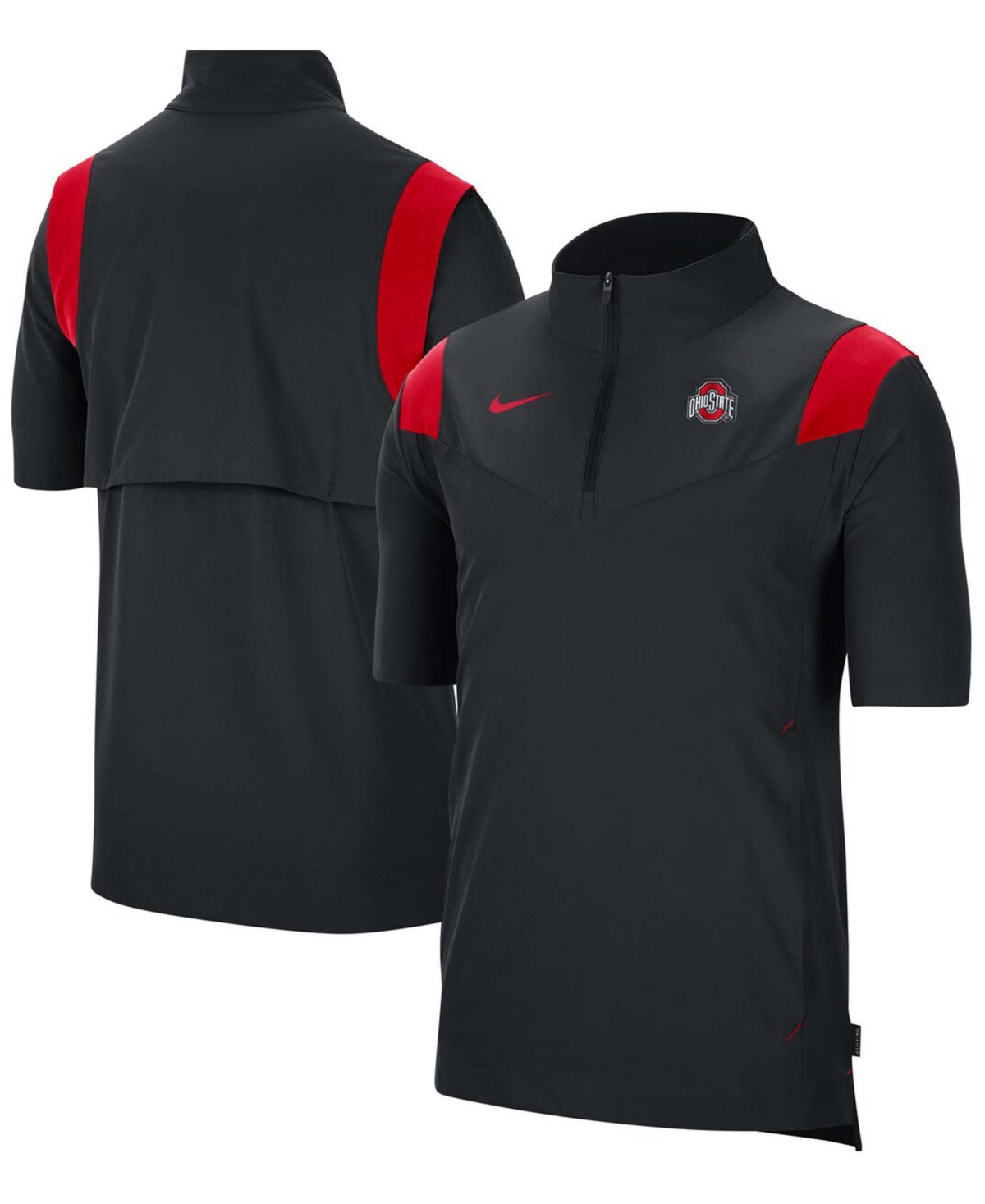 Nike Men's Ohio State Buckeyes 2021 Coaches Short Sleeve Quarter-Zip Jacket