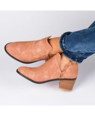 Women's Lennie Ruffle Detail Stacked Block Heel Booties