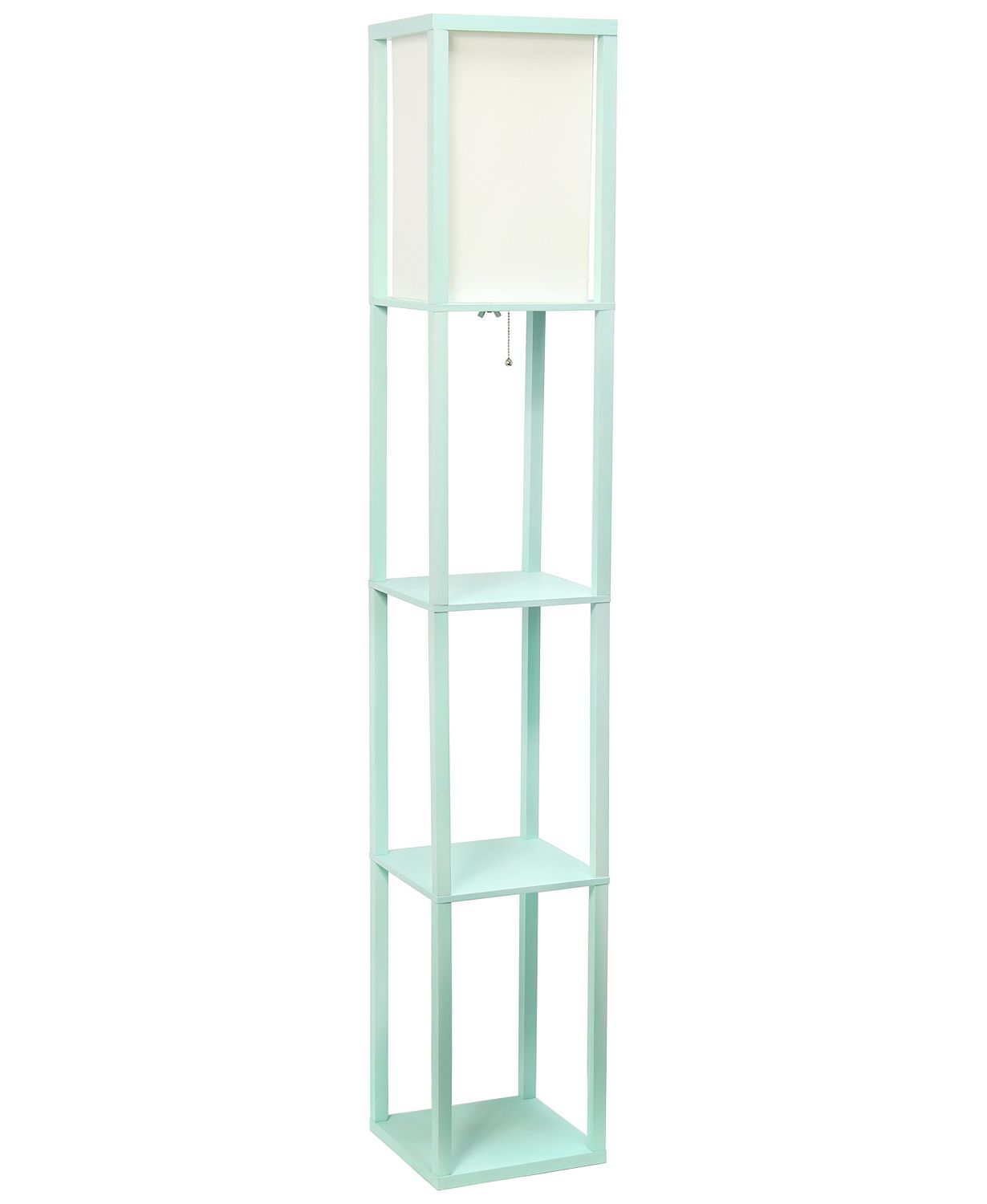 Column Shelf Floor Lamp with Linen Shade
