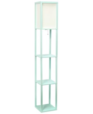 Column Shelf Floor Lamp with Linen Shade