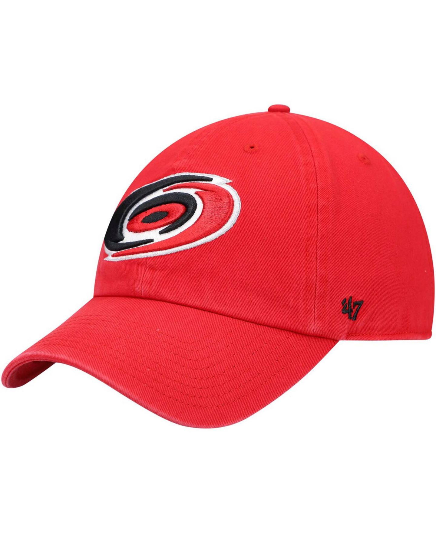 Мужская кепка '47 Brand Red Carolina Hurricanes Team Clean Up Adjustable Hat — фото 1