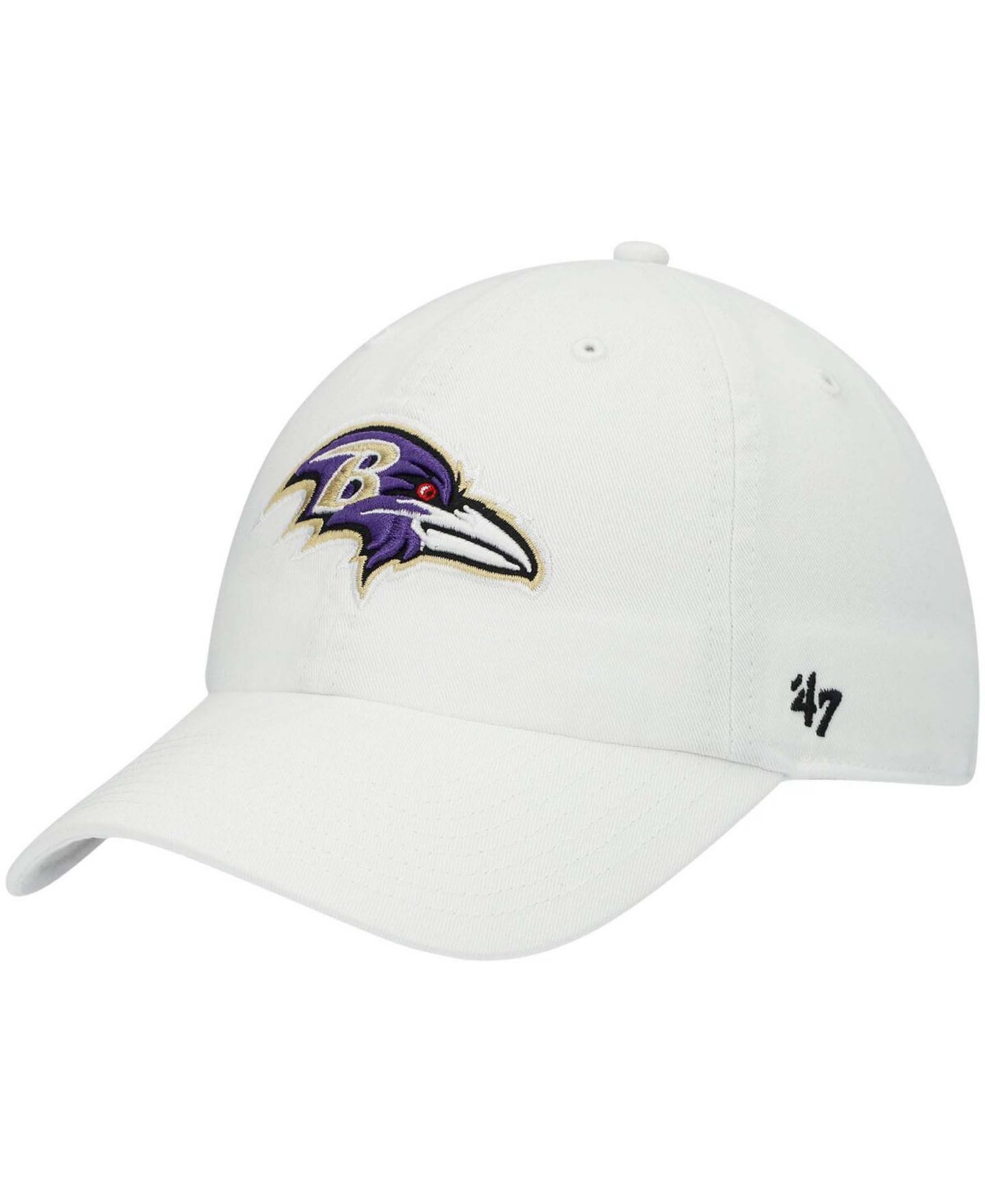 Мужская кепка '47 Brand White Baltimore Ravens Clean Up Adjustable Hat — фото 2