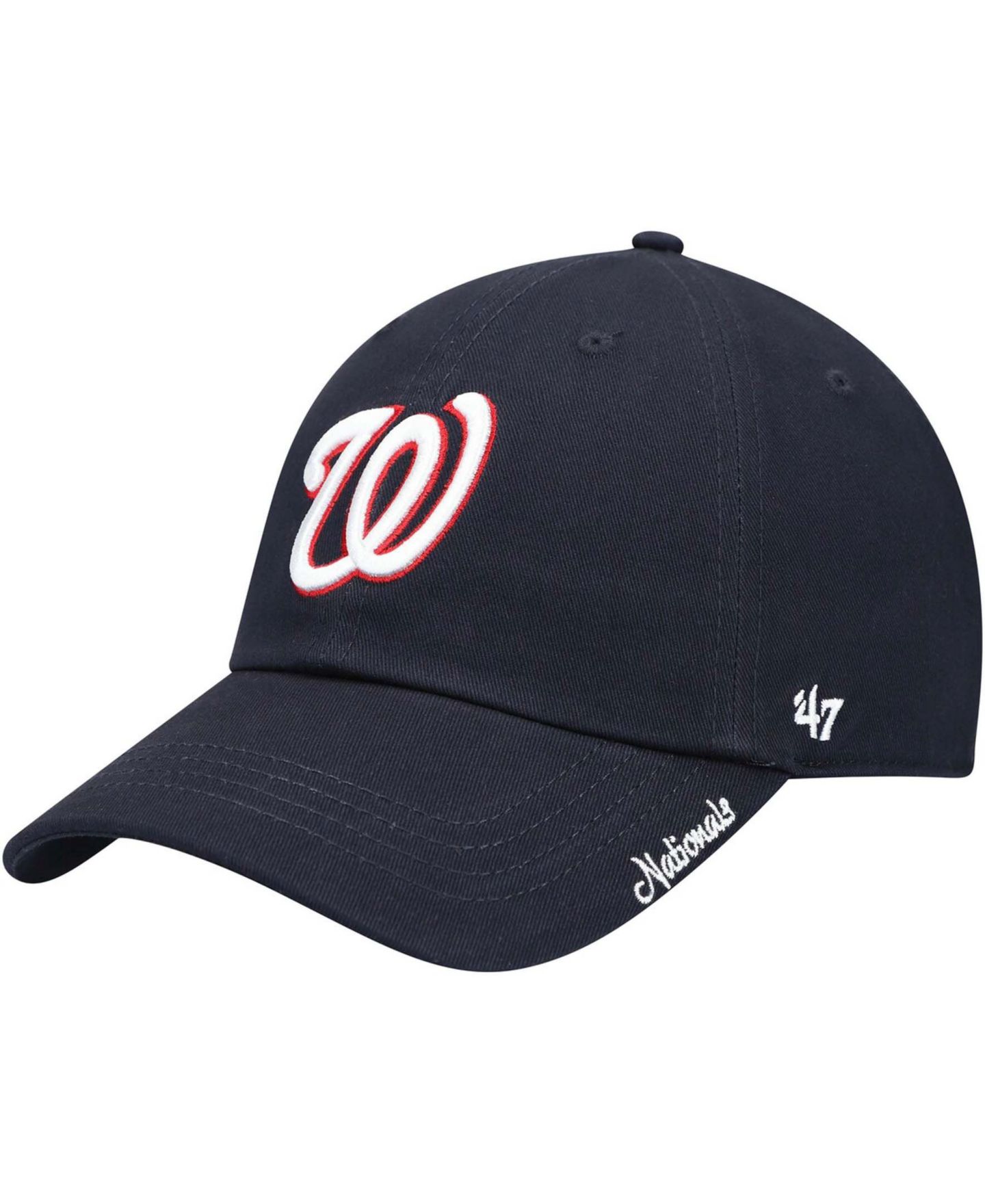 Женская кепка '47 Brand Navy Washington Nationals Team Miata Clean Up Adjustable Hat — фото 1
