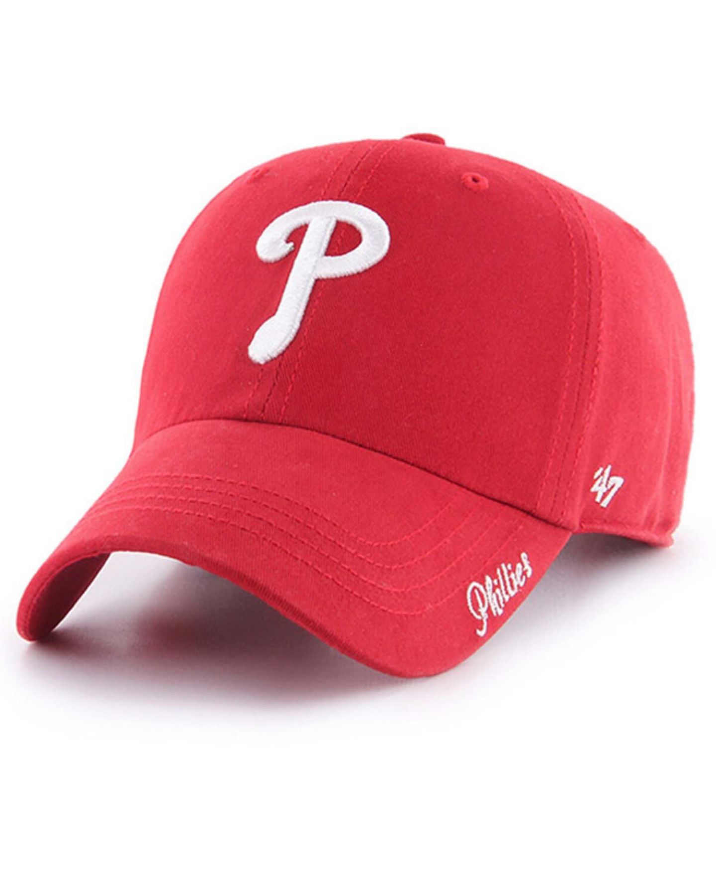 Женская кепка '47 Brand Red Philadelphia Phillies Team Miata Clean Up Adjustable Hat — фото 2