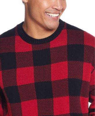 Weatherproof Vintage Men's Plaid Crew Neck Sweater - Macy's