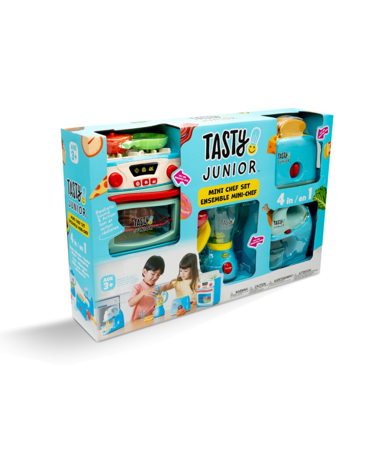 TASTY JR. 4 IN 1 MINI CHEF PLAY SET, 14 PIECE