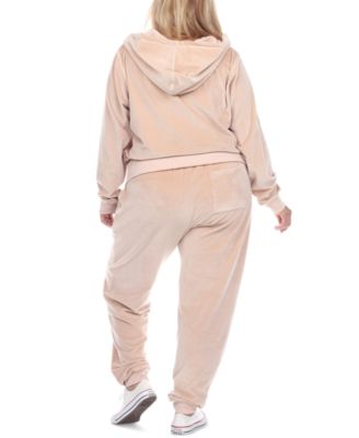 Plus Size Velour Tracksuit Loungewear 2-Piece Set