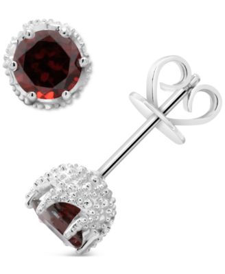 Macy's - Amethyst Stud Earrings (1-3/8 ct. t.w.) in Sterling Silver (Also in Blue Topaz, White Topaz, Citrine, Rhodolite Garnet, & Peridot)