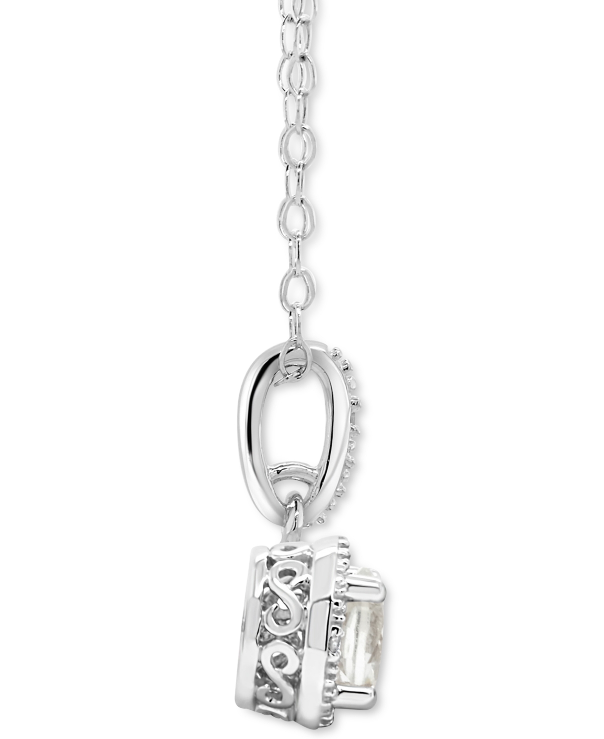 Rhodolite Garnet (1 ct. t.w.) & Diamond Accent Solitaire Pendant Necklace in Sterling Silver (Also in Citrine, Blue Topaz, Peridot, Amethyst, & Wh