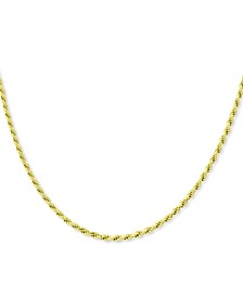Rope Link 18" Chain Necklace in 18k Gold-Plated Sterling Silver, Created for Macy's