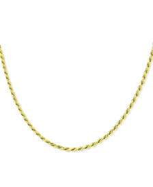Rope Link 16" Chain Necklace in 18k Gold-Plated Sterling Silver, Created for Macy's